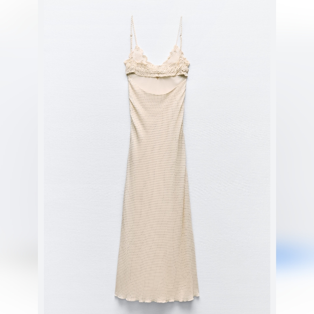 ZARA -SATIN EFFECT PRINT DRESS SIZE XS - Picture 13 of 16